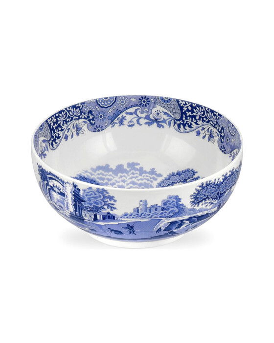 Blue Italian serveringsskål blå/vit