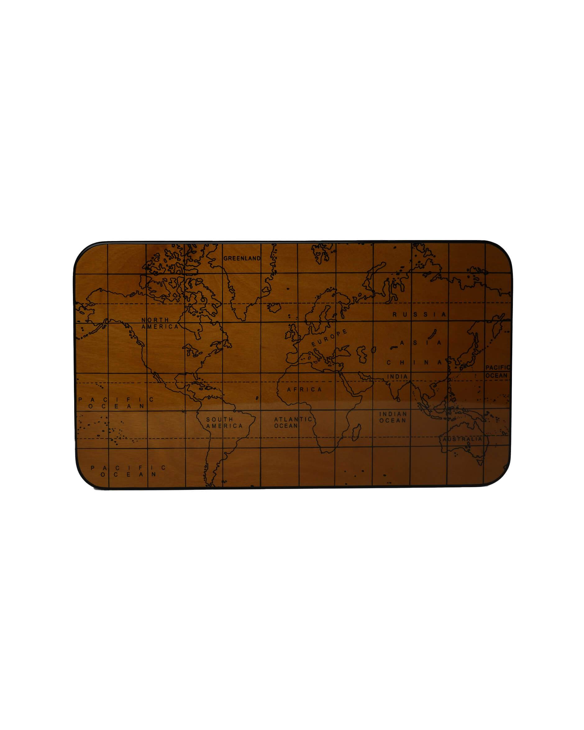 Världskarta smyckeskrin brun M