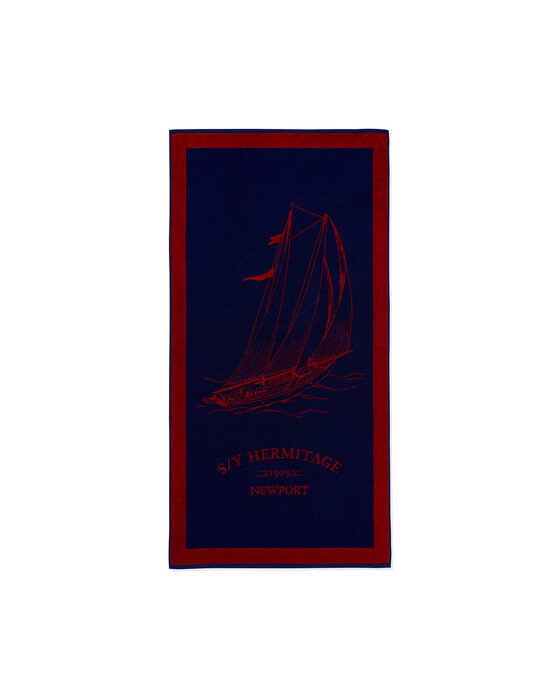 Hermitage strandhandduk blå/röd