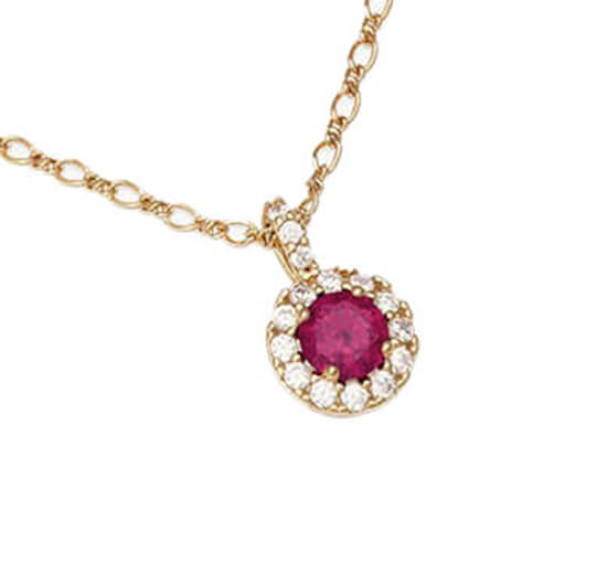 Laurie halsband pink ruby