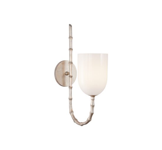 Burnished Silver Leaf - Edgemere Wall Light White