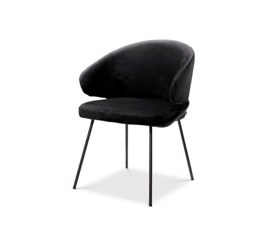 Roche black velvet - Kinley dining chair dark grey