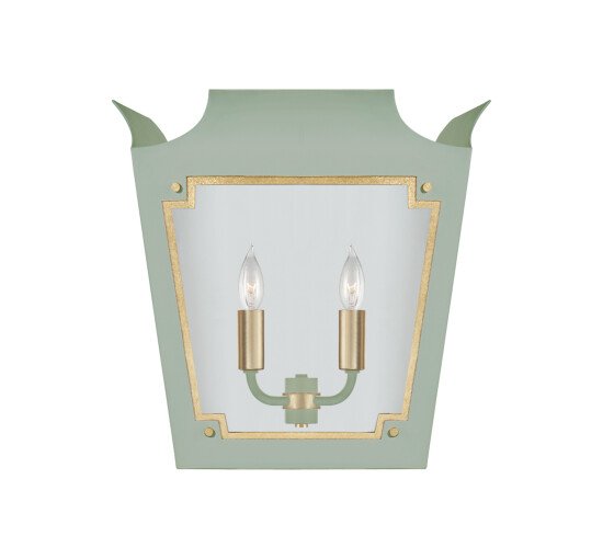 Celadon/Gild - Caddo Lantern Sconce Soft White and Gild