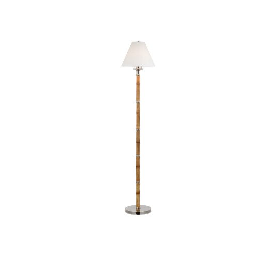Polished Nickel - Dalfern Petite Reading Floor Lamp Natural Brass