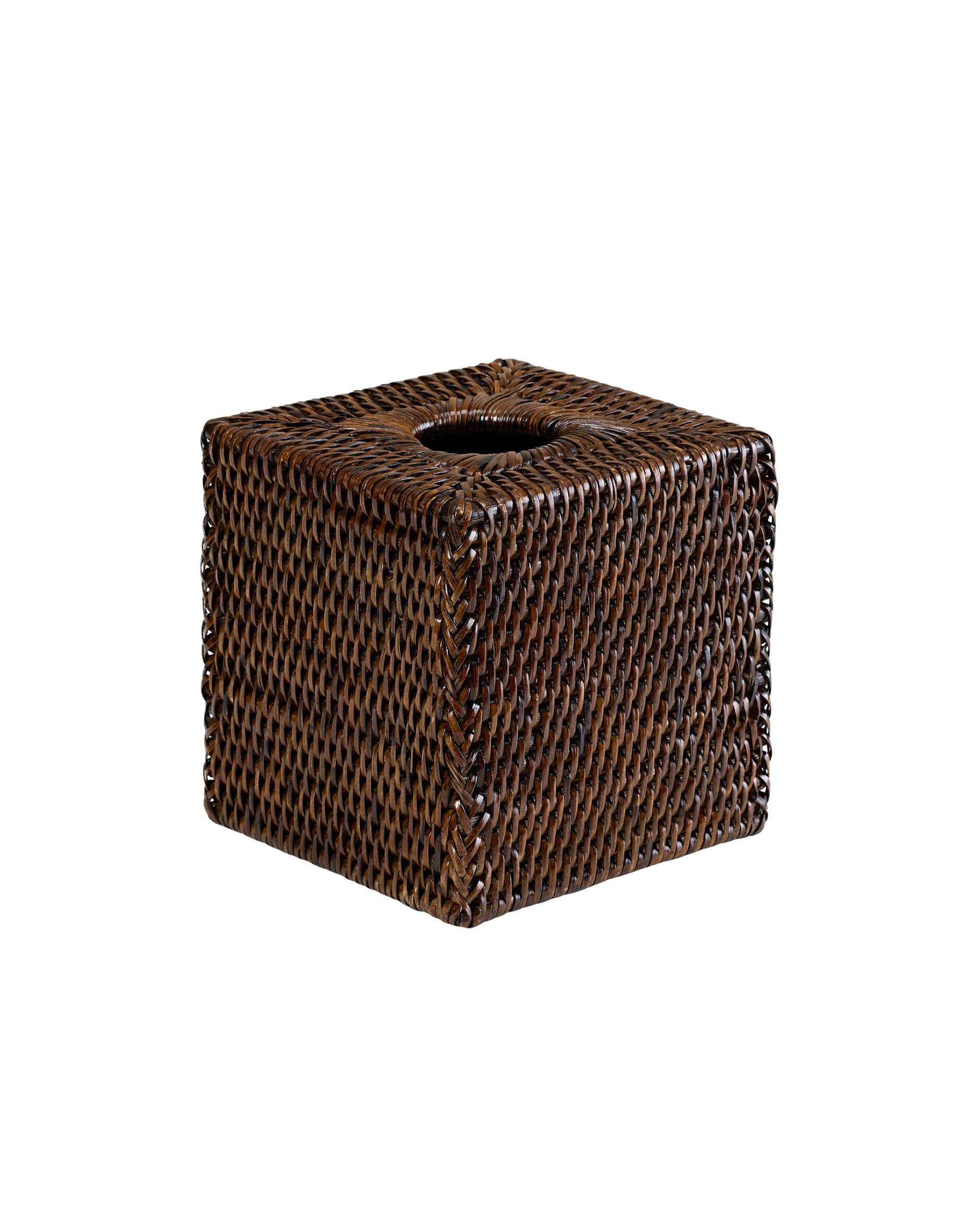 Cognac servettlåda kvadrat rotting