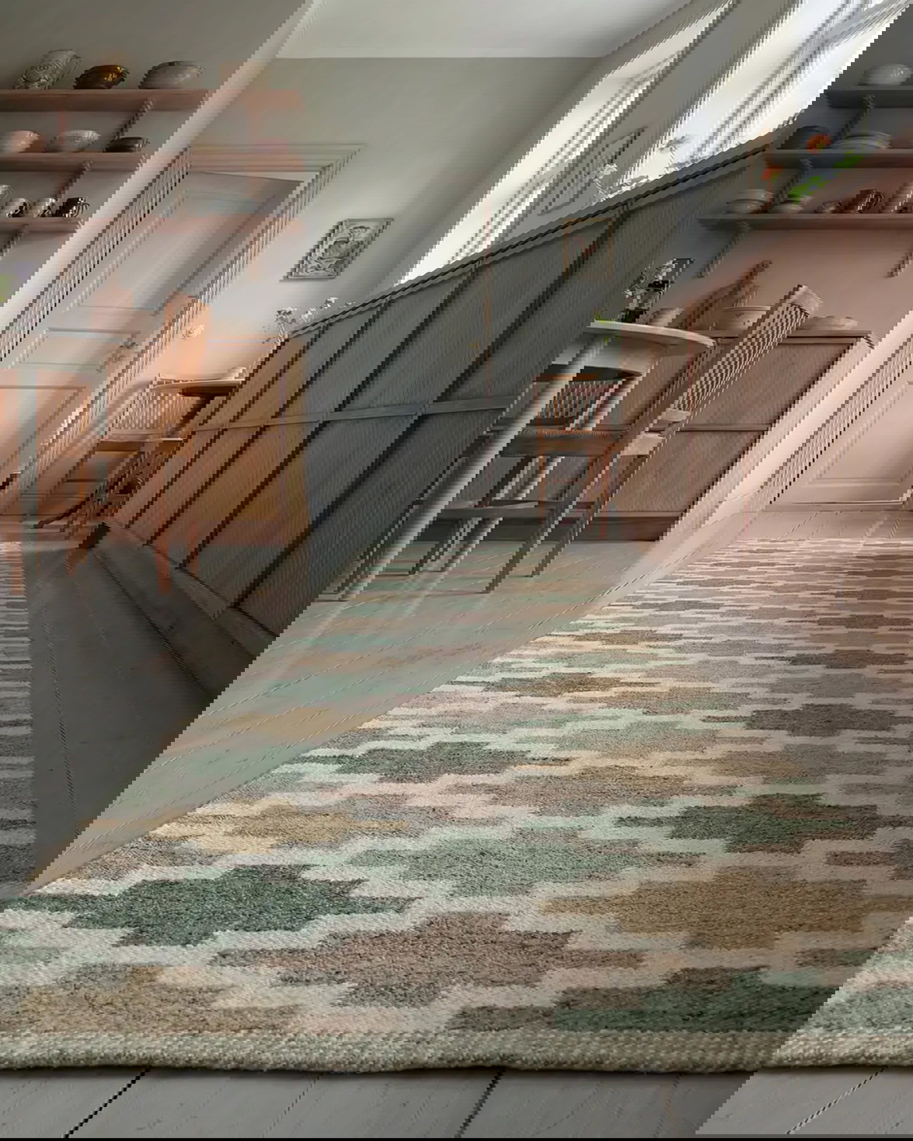 Teppich Korsnäs grünbeige