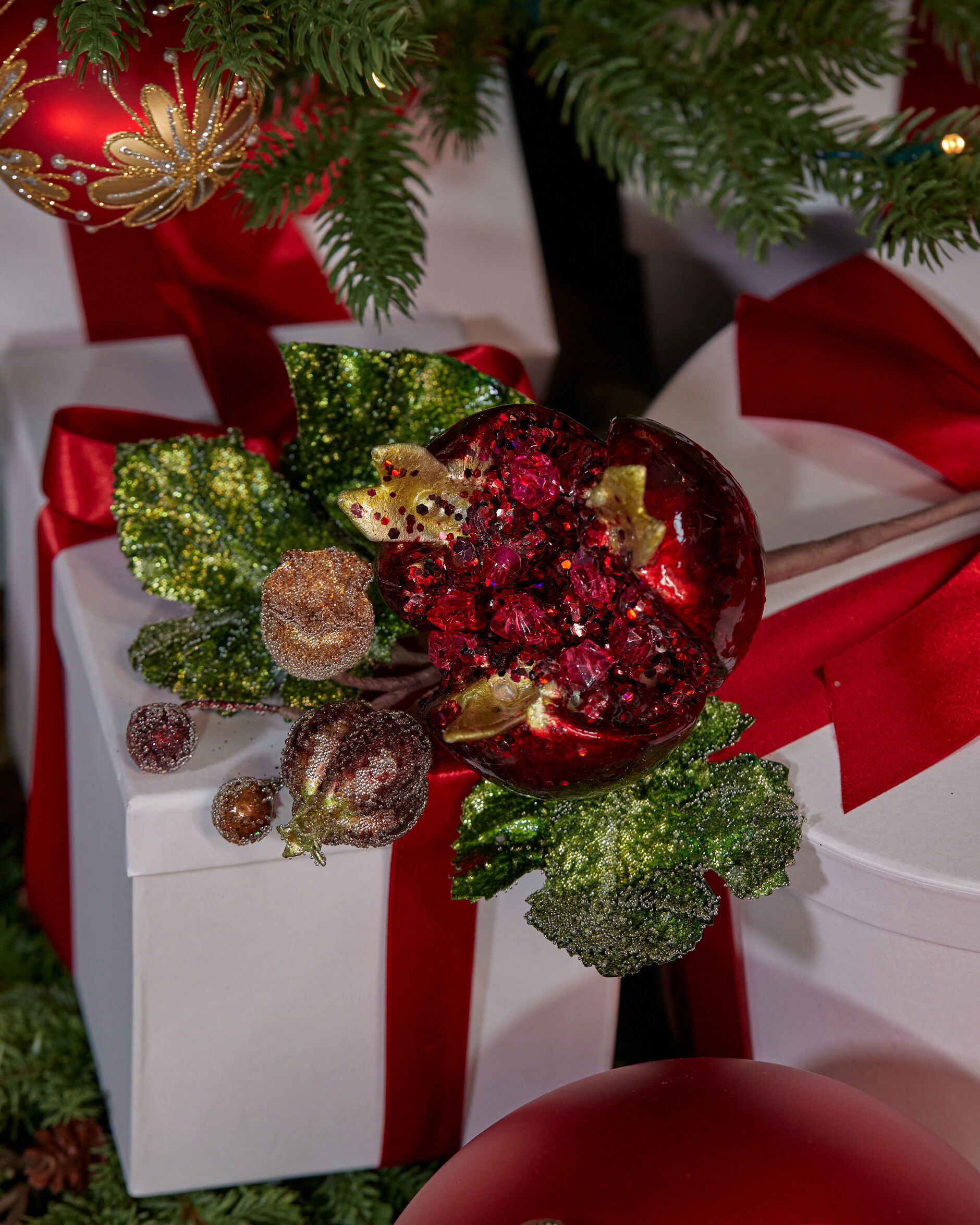 Pomegranate Decorative Branch Red