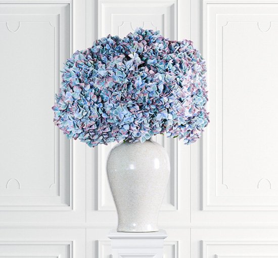 Blå - Kunstig Hortensia stilk lilla