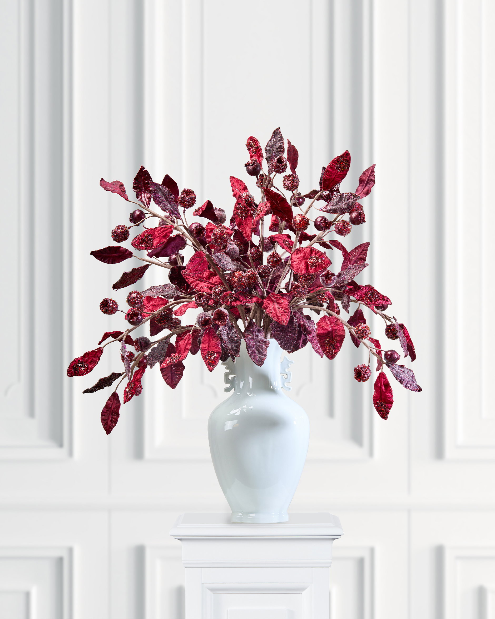 Berry Blossom dekorationsgren vinrød