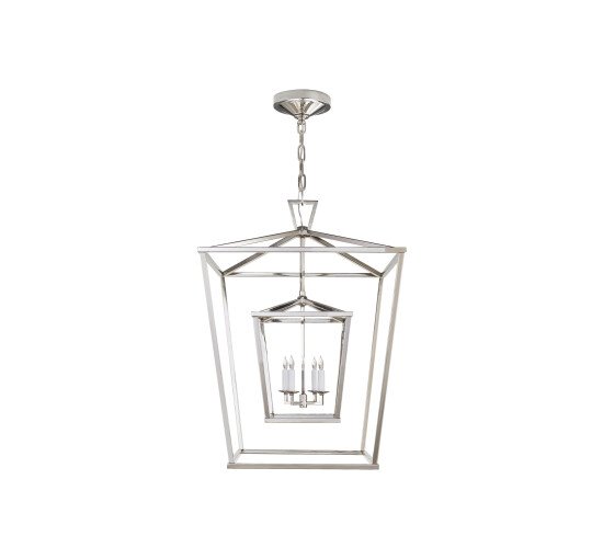 Polished Nickel - Darlana Double Cage taklampa Gilded Iron L