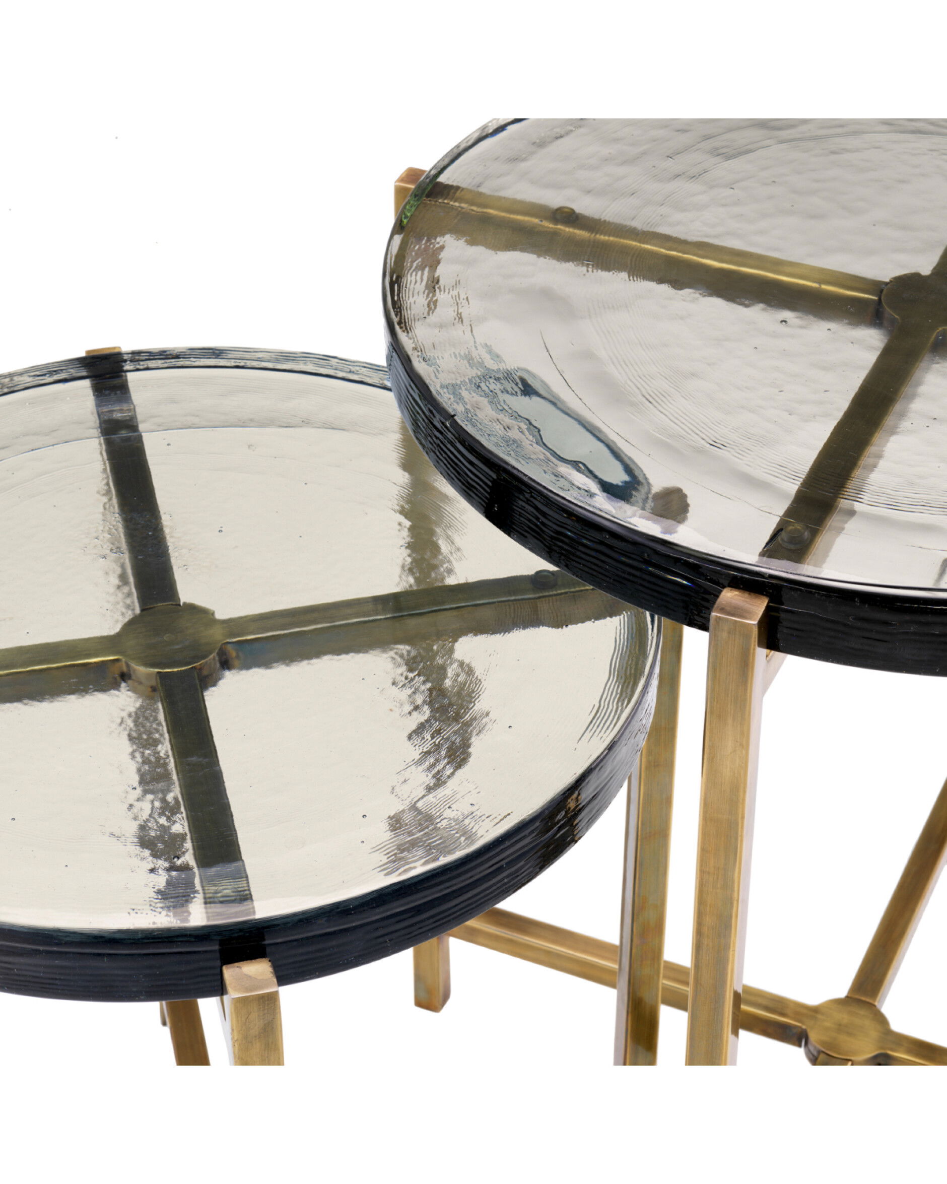 Haymann sidobord antik mässing 2-Set