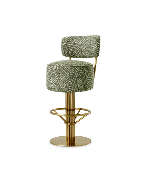 Carleton barstol med rygg camari green