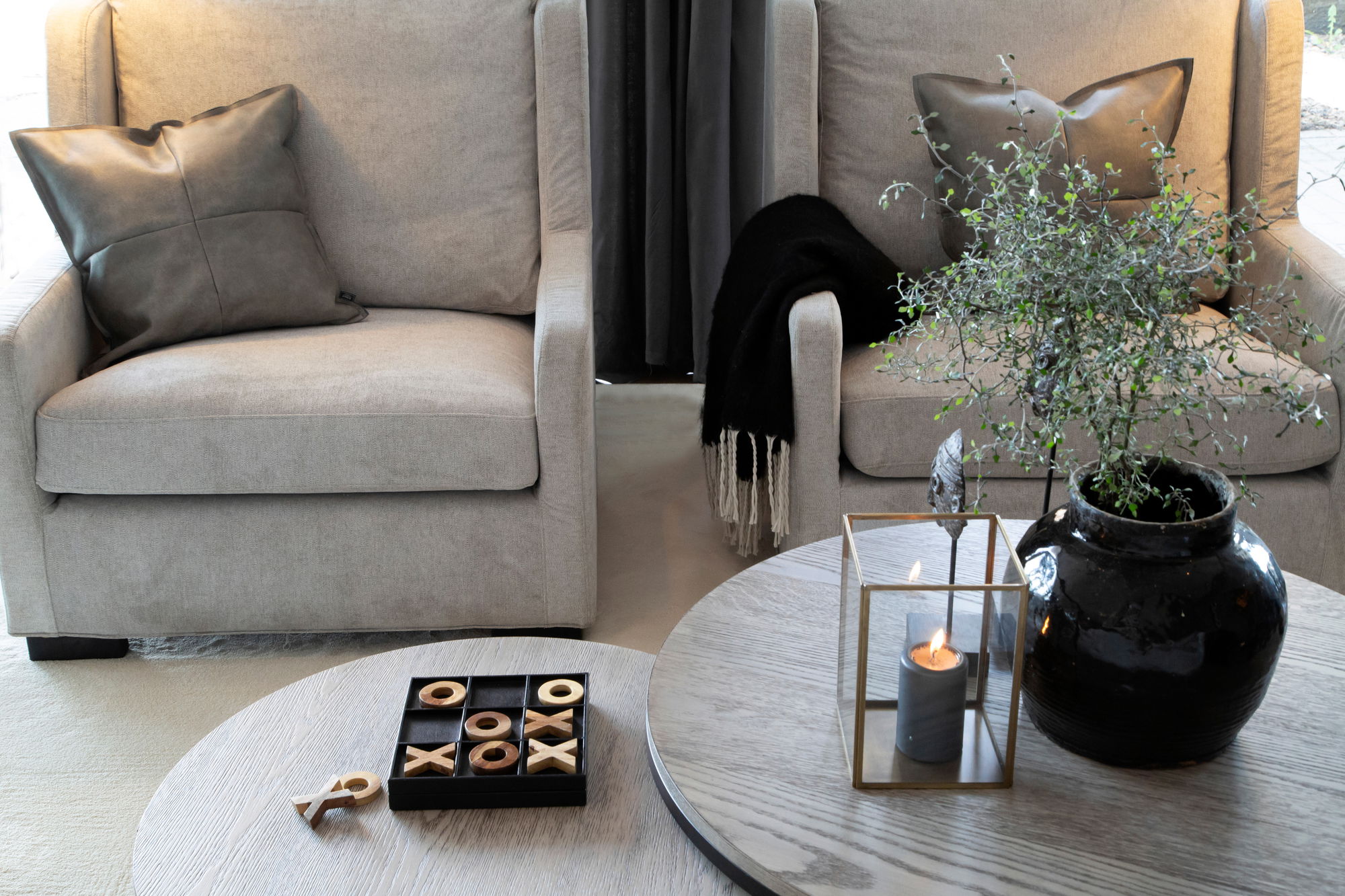 Mason Coffee Table Antique Grey 2 pcs OUTLET