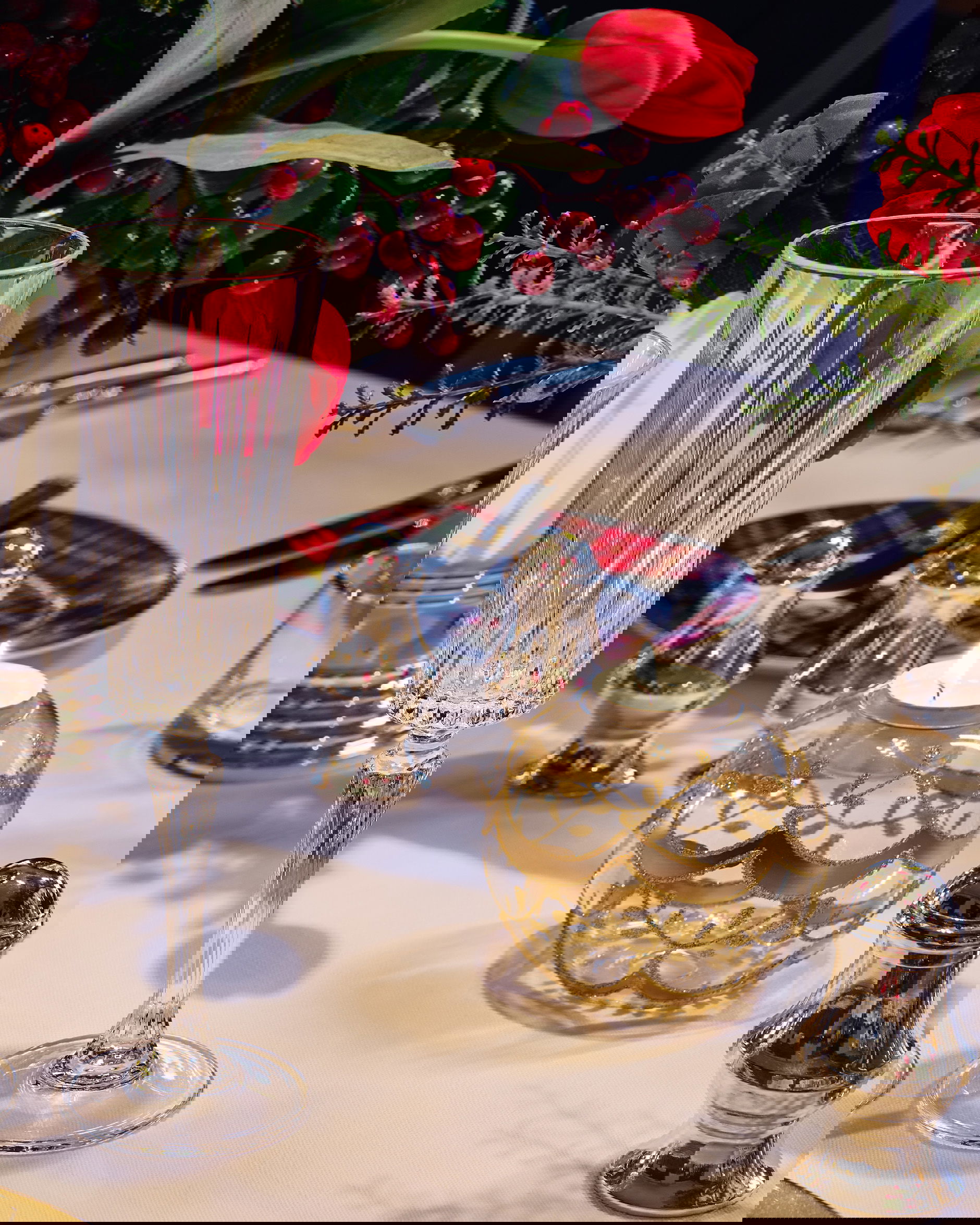 Minou Candle Holder Clear/Gold