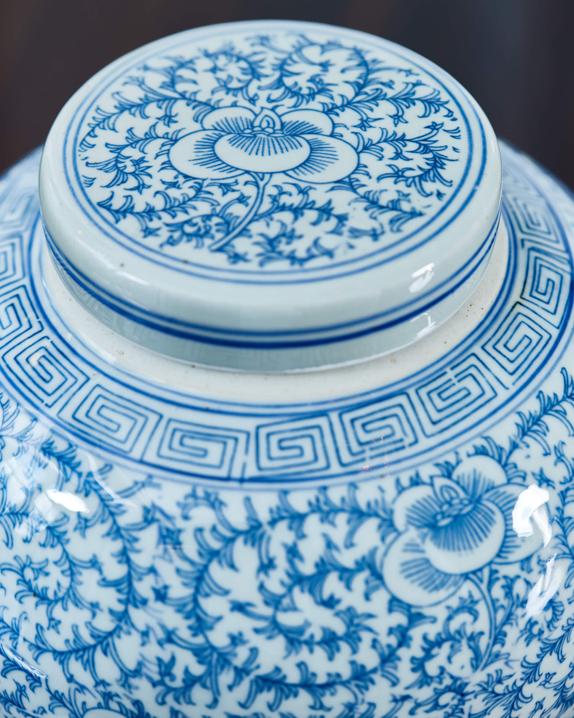 Leora ingefärskrus vit/blå