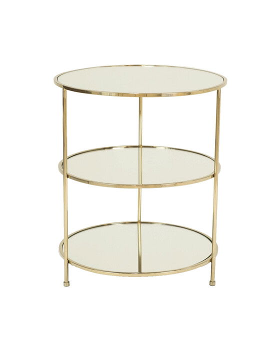 Layer Side Table — Polished Brass Mirror Glass