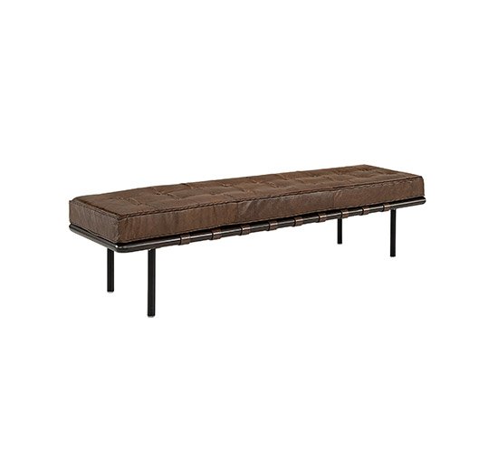 null - Princetown Leather Bench Mountain Black