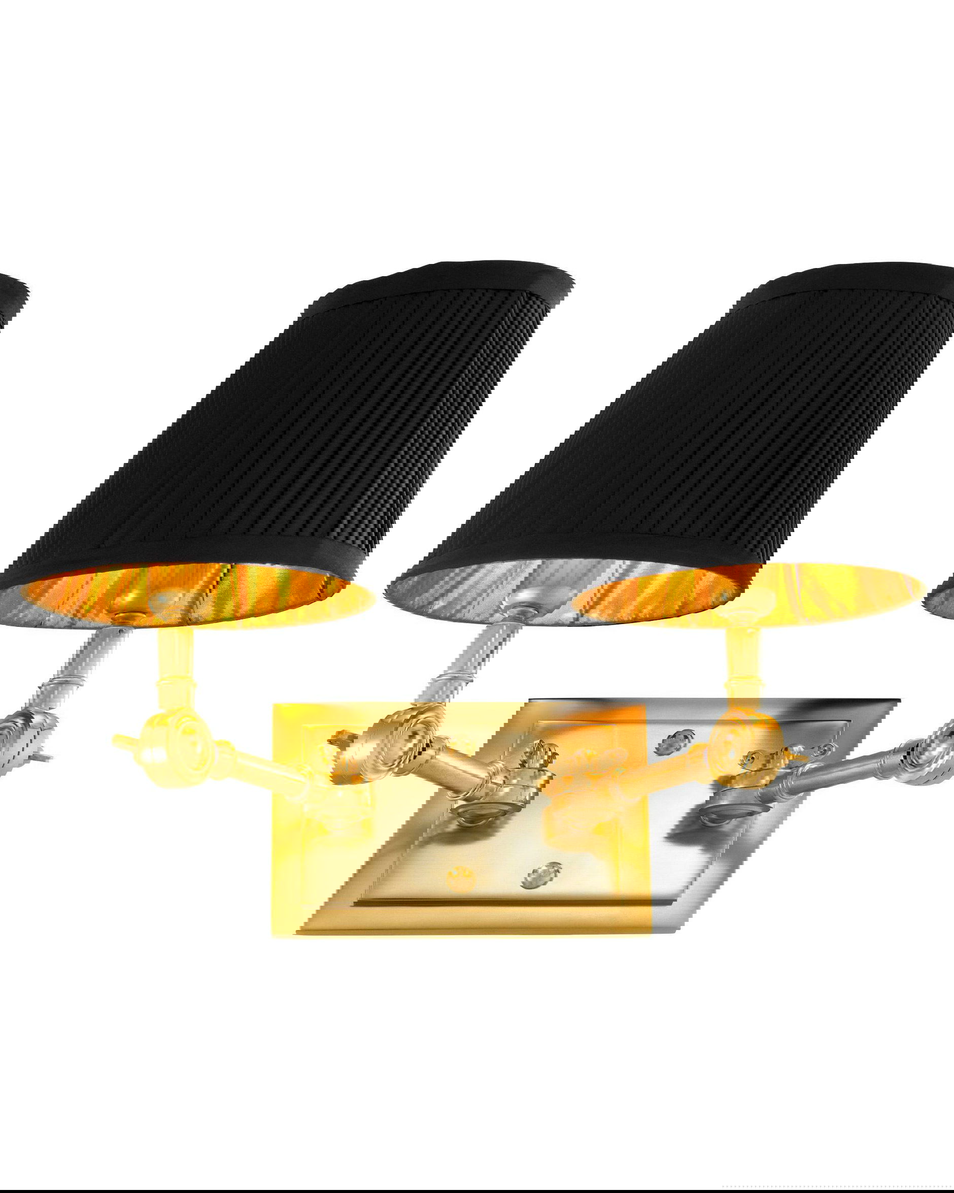 Wentworth vägglampa dubbel guld/svart