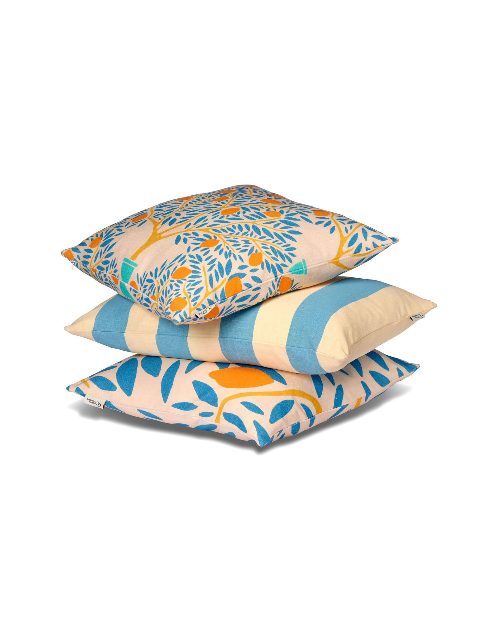 Lemon Garden kuddfodral blå