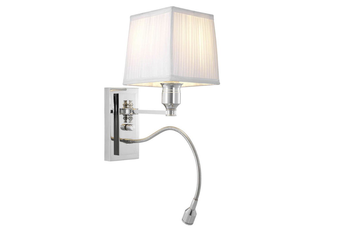 Ellington Wall Lamp Nickel/White