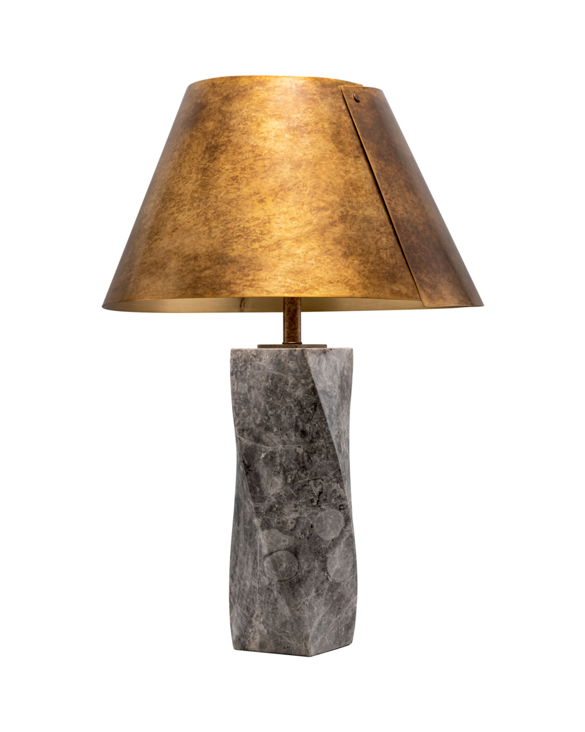 Camelia bordslampa antik mässing / grå