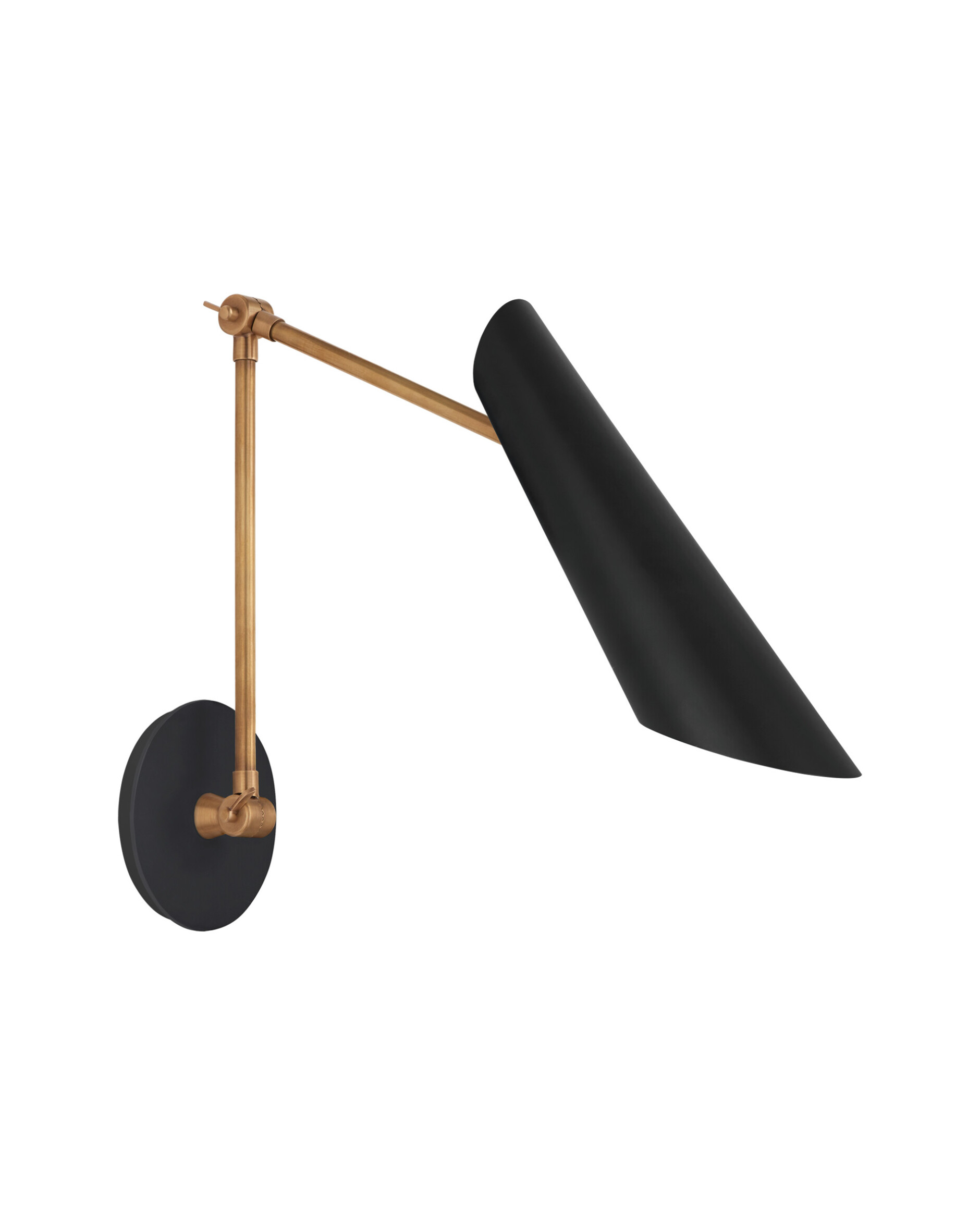 Franca vägglampa dubbel antik mässing/svart