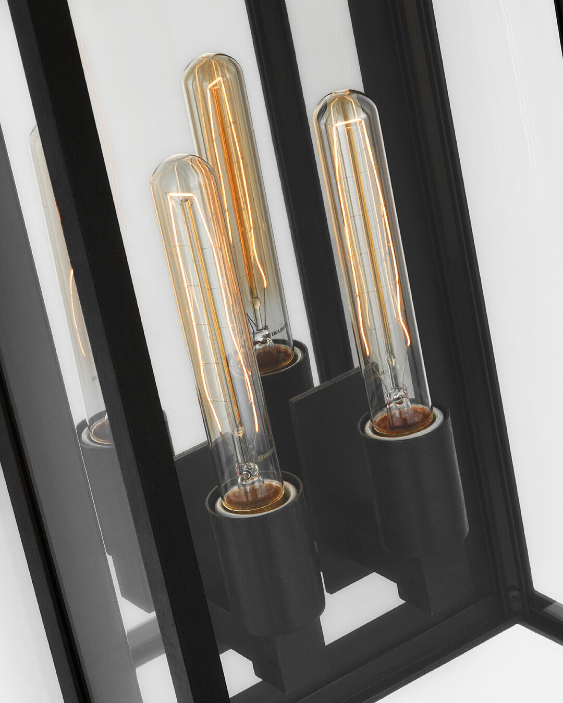 Fresno 2-Light 3/4 Wall Lantern Black Large