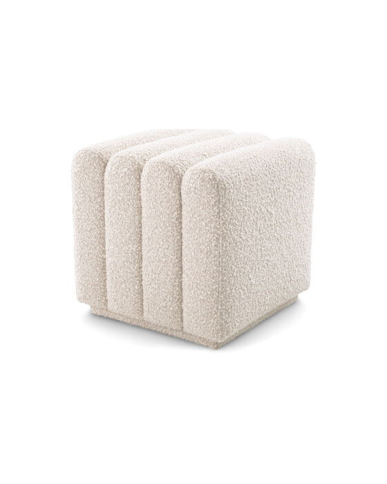 bente fotpall bouclé cream