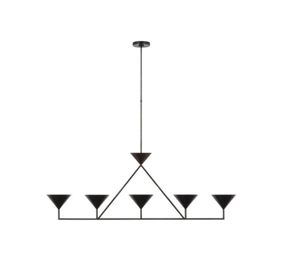 null - Orsay XL 5-Light Linear Chandelier Polished Nickel