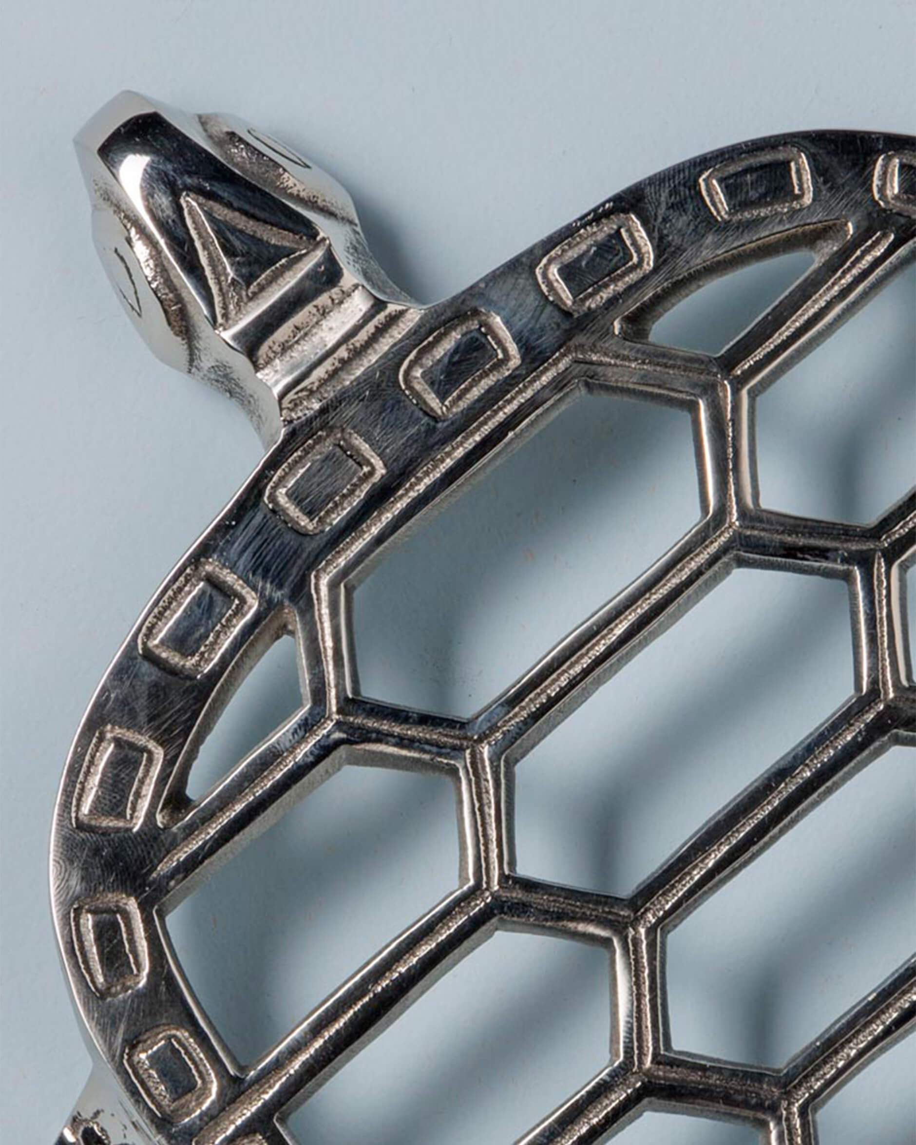 Sköldpadda grytunderlägg silver