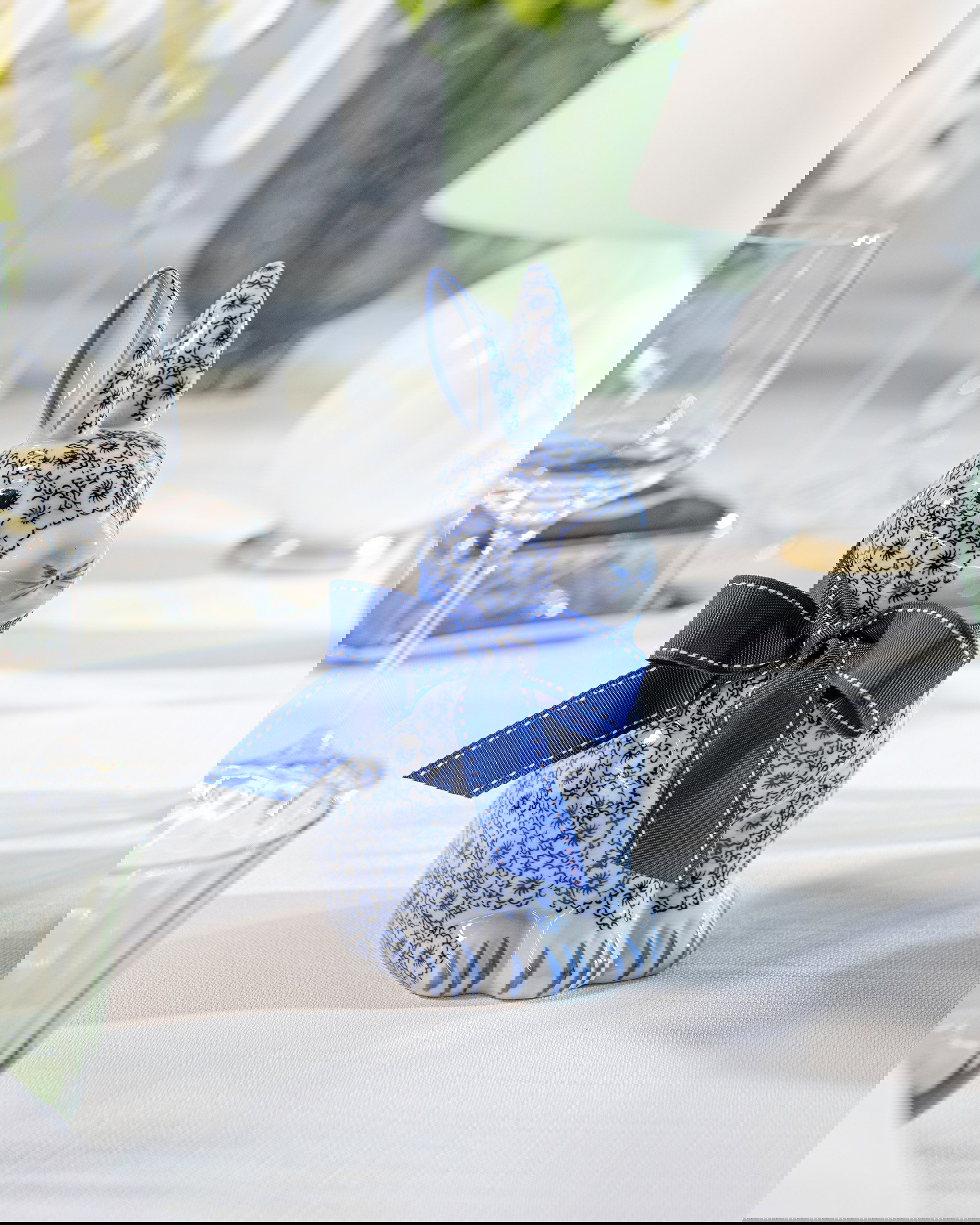 Estelle decoratiekonijn blauw/wit