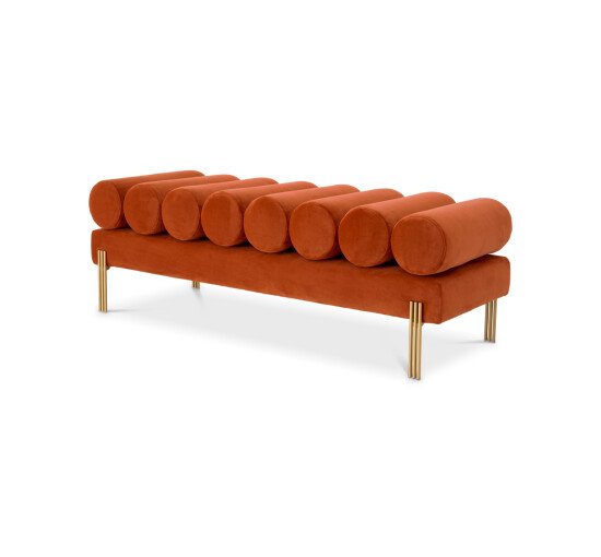Savona orange - Oxley bench savona orange velvet