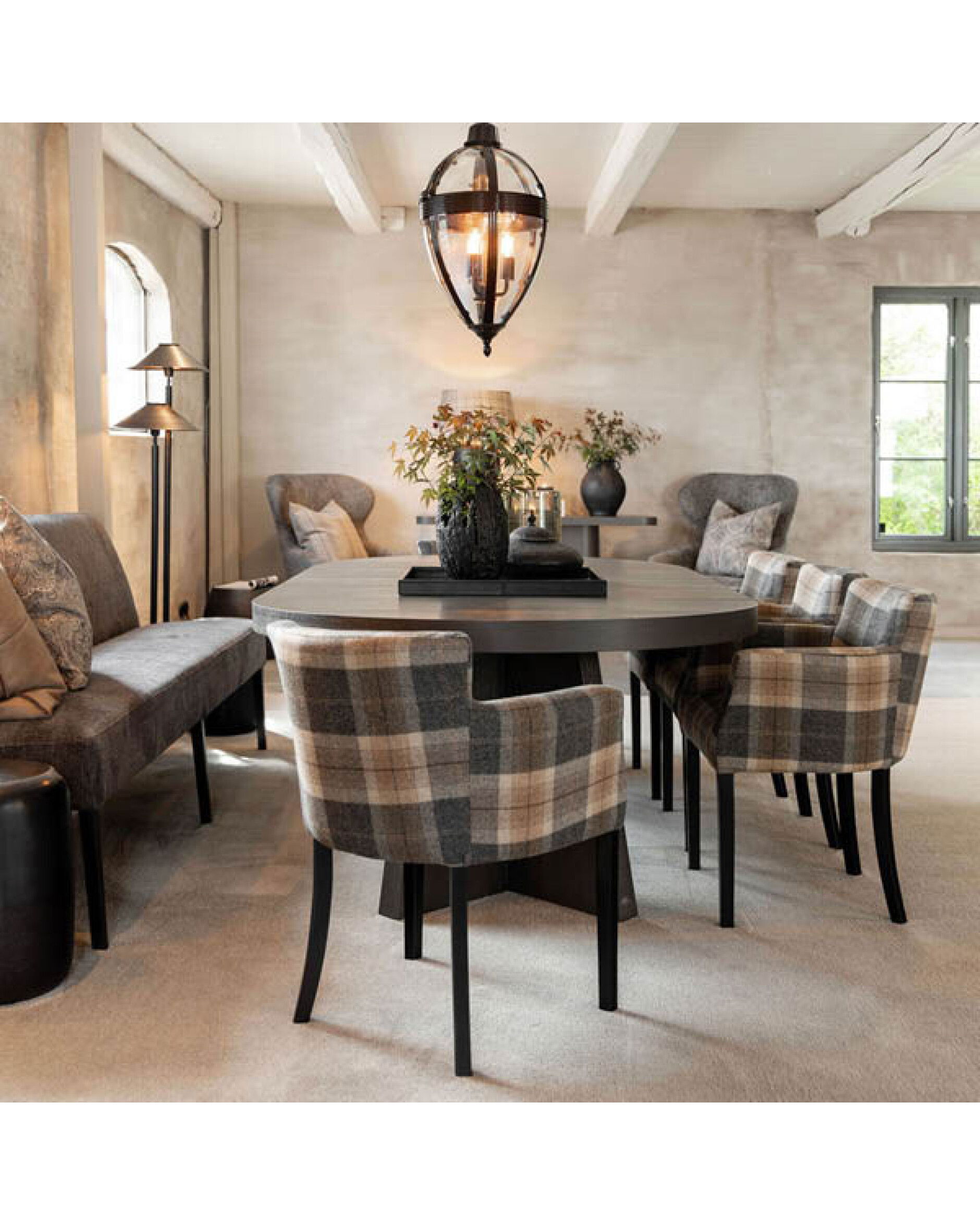 Ashley nojatuoli alistair ruudullinen ruskea