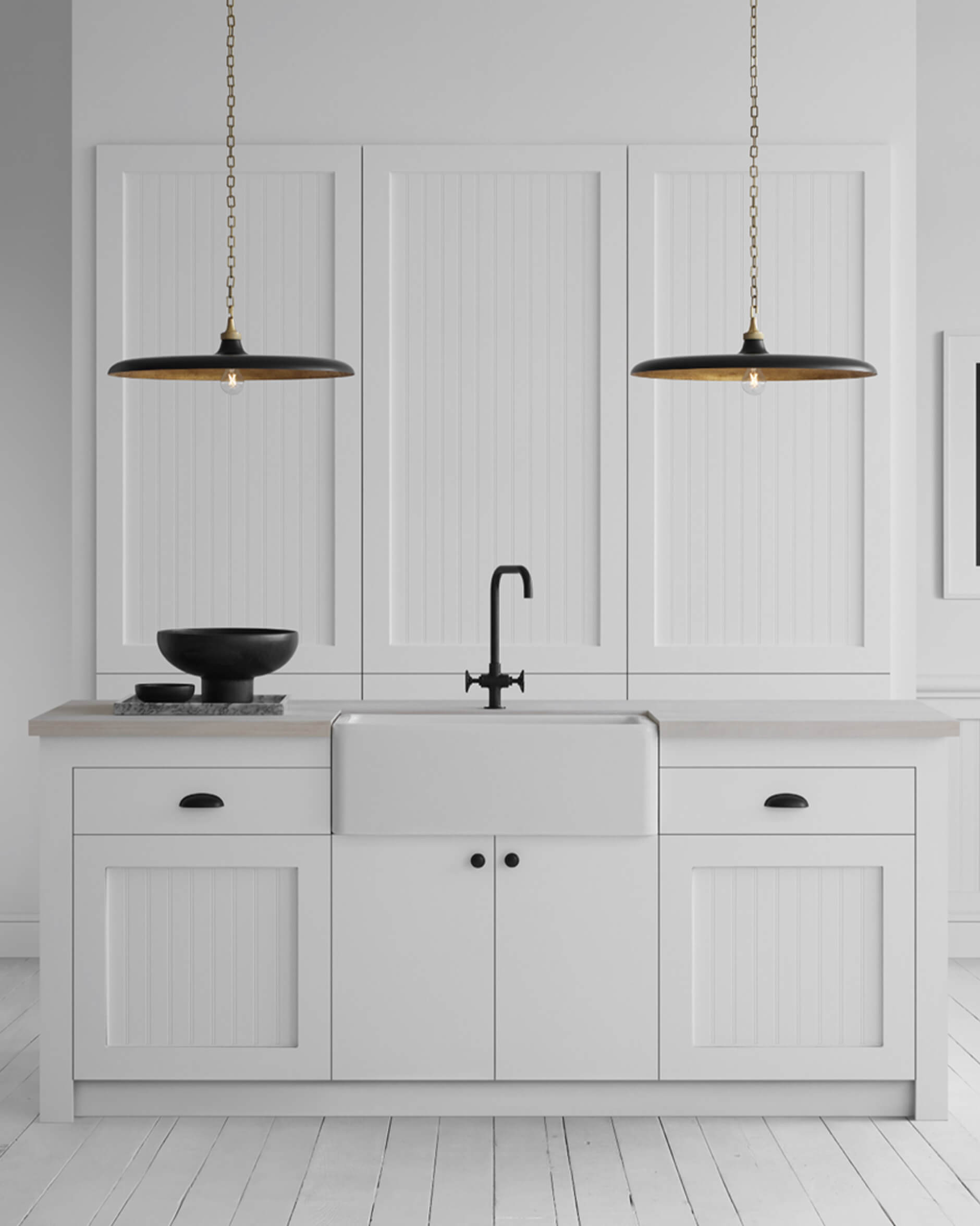 Piatto Pendant Antique Brass/Black L