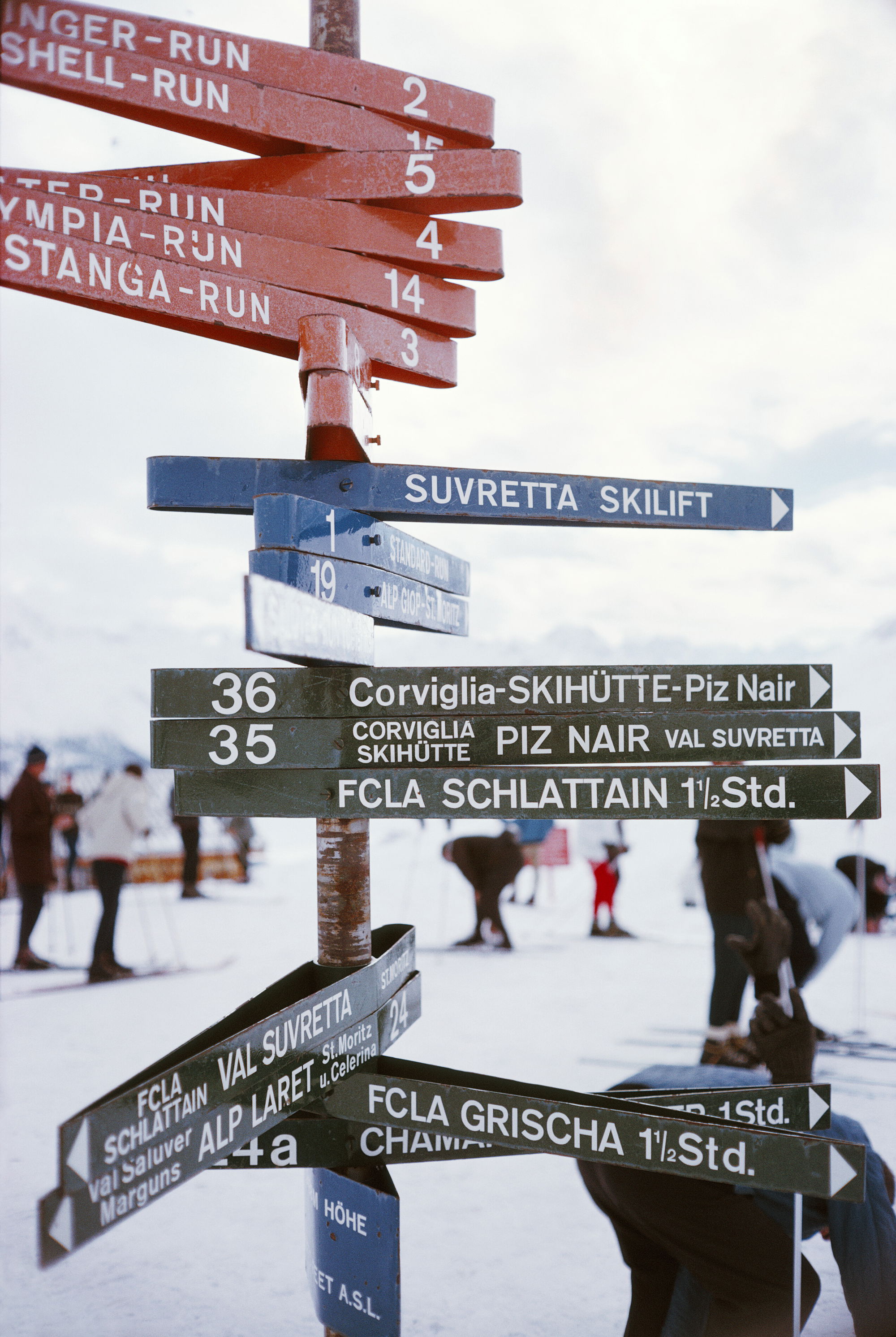 Signpost In St. Moritz