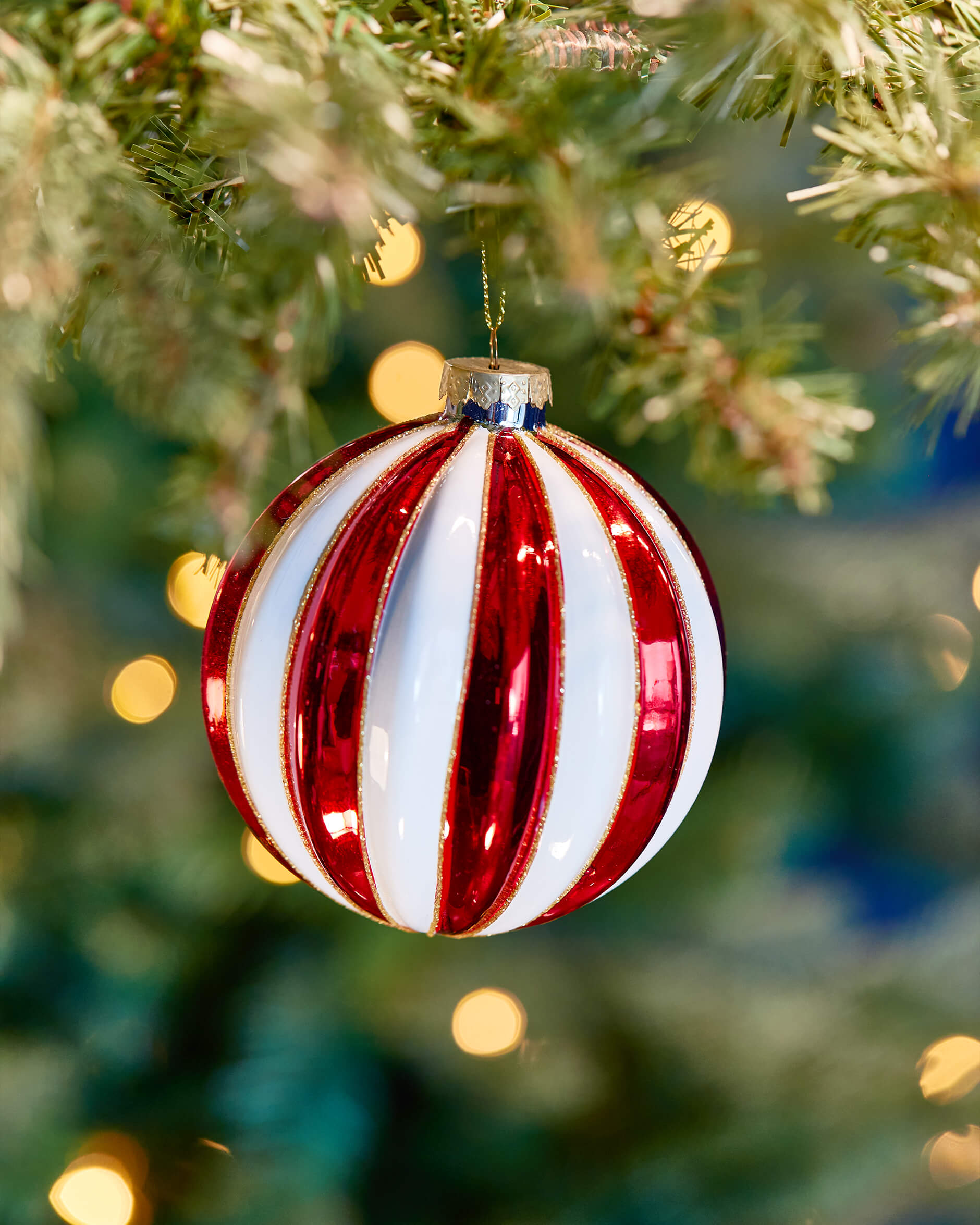 Delilah-joulupallo, punainen/valkoinen