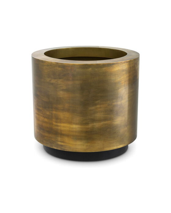 Jasper Planter Round Vintage Brass
