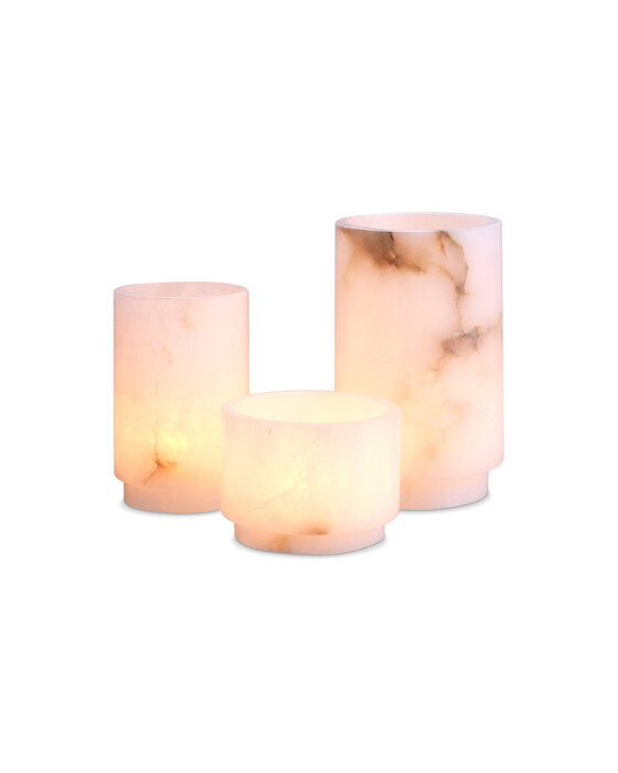 Leonidas lysholder av alabast 3-set