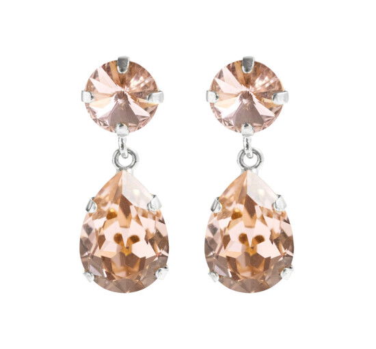 null - Classic Drop Earrings Silk Rhodium