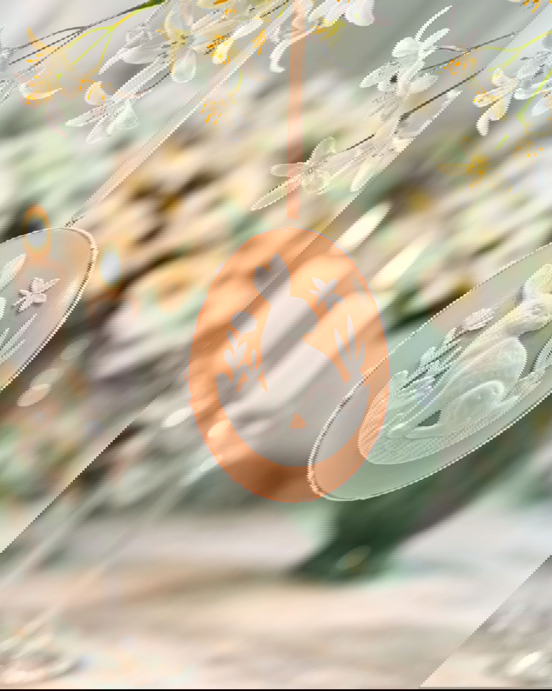 Estrid osterei hängende dekoration apricot