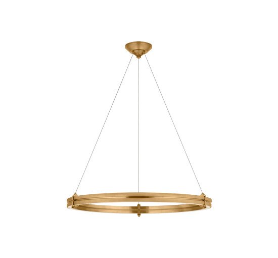 Natural Brass - Paxton 32" Ring Chandelier Polished Nickel