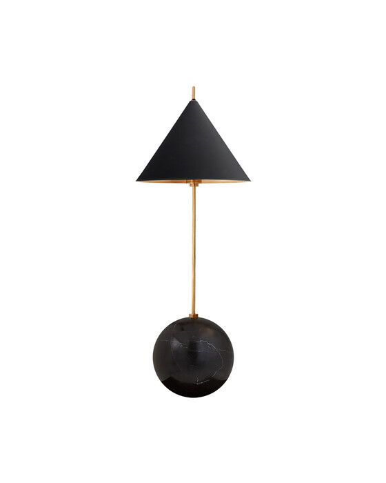 Cleo Orb Base skrivbordslampa antik mässing/svart
