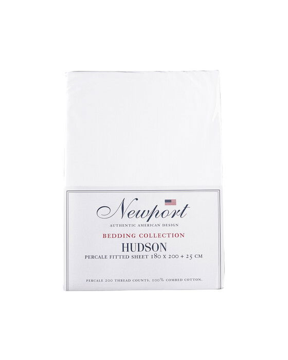 Hudson dra-på-lakan vit 180x200