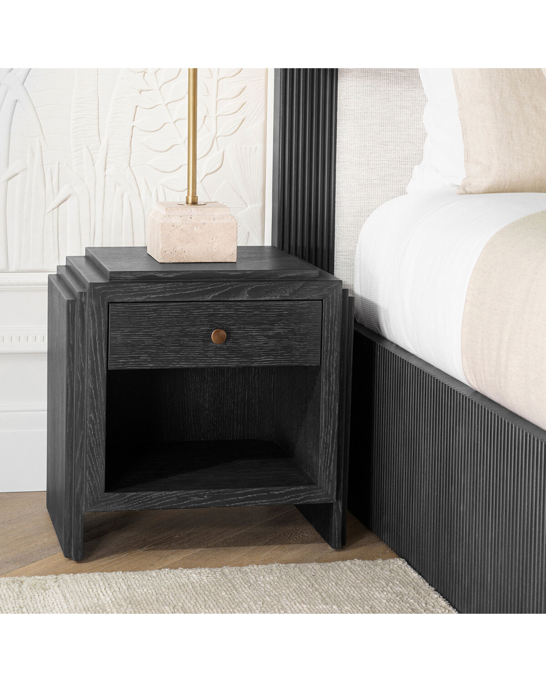 ArtDeco sidobord charcoal grey