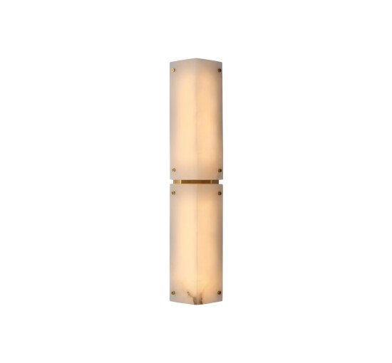 Alabaster - Clayton 25" Wall Sconce Polished Nickel and Crystal