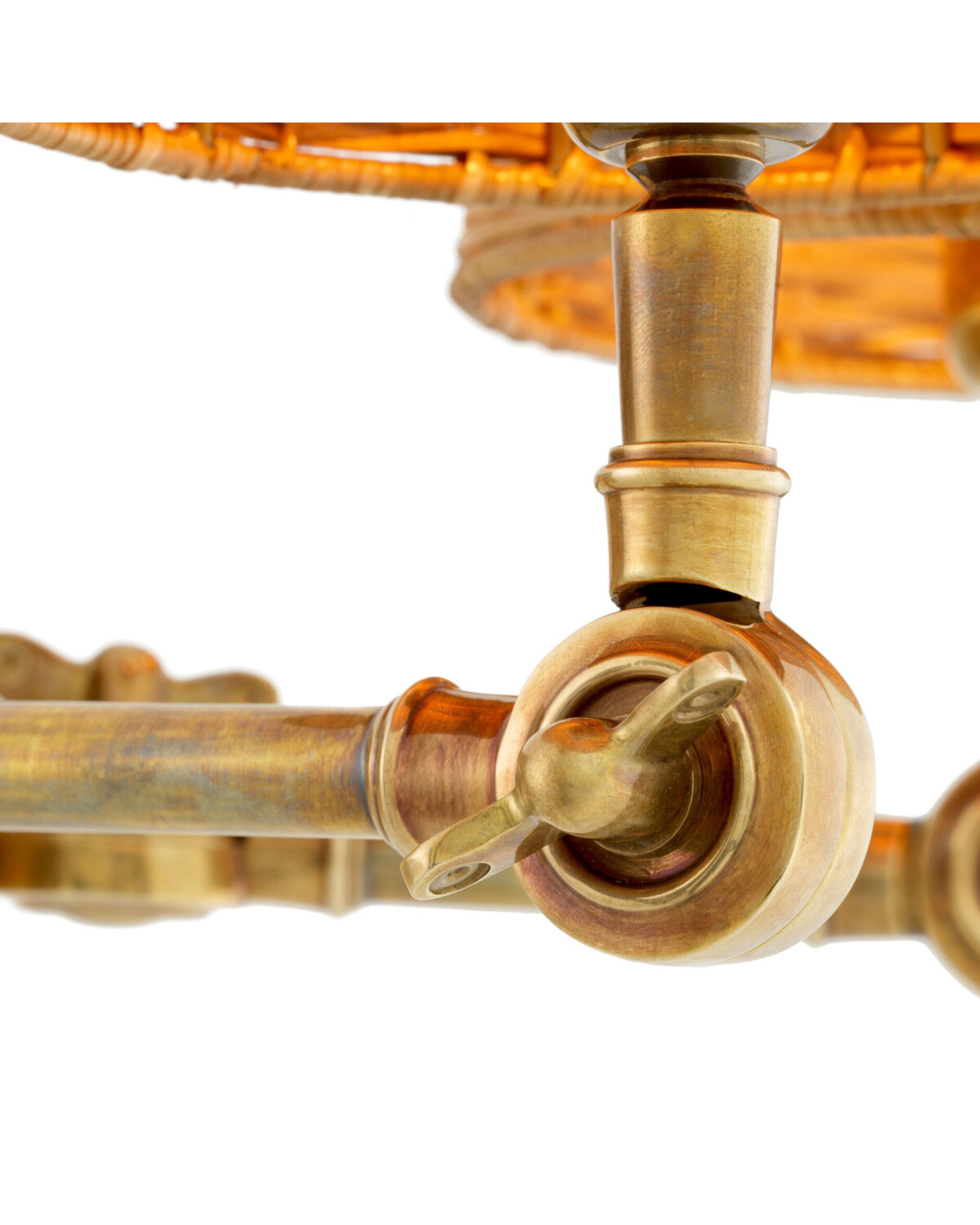 Wentworth double wall lamp brass/rattan