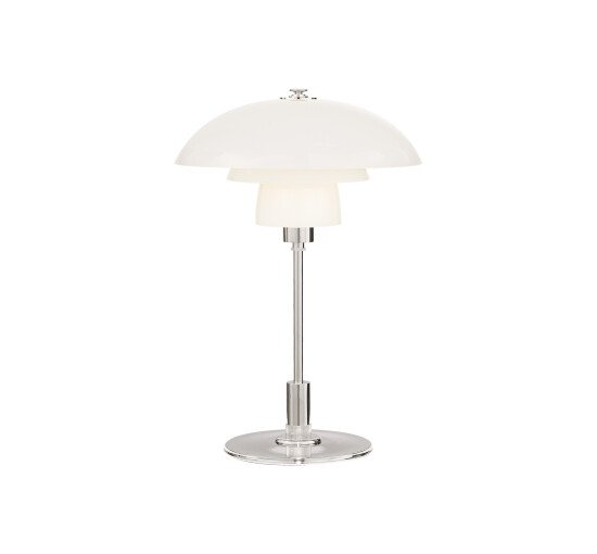 White Glass - Whitman Desk Lamp Polished Nickel/White