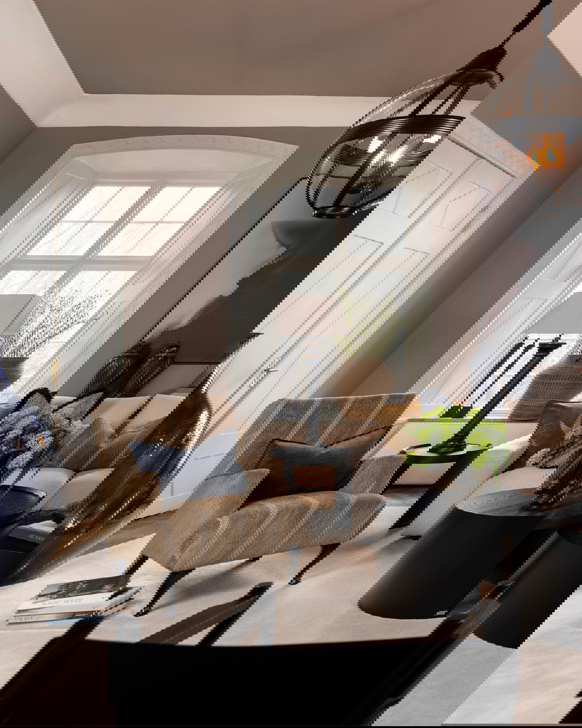 Langford fauteuil serena stripe chestnut