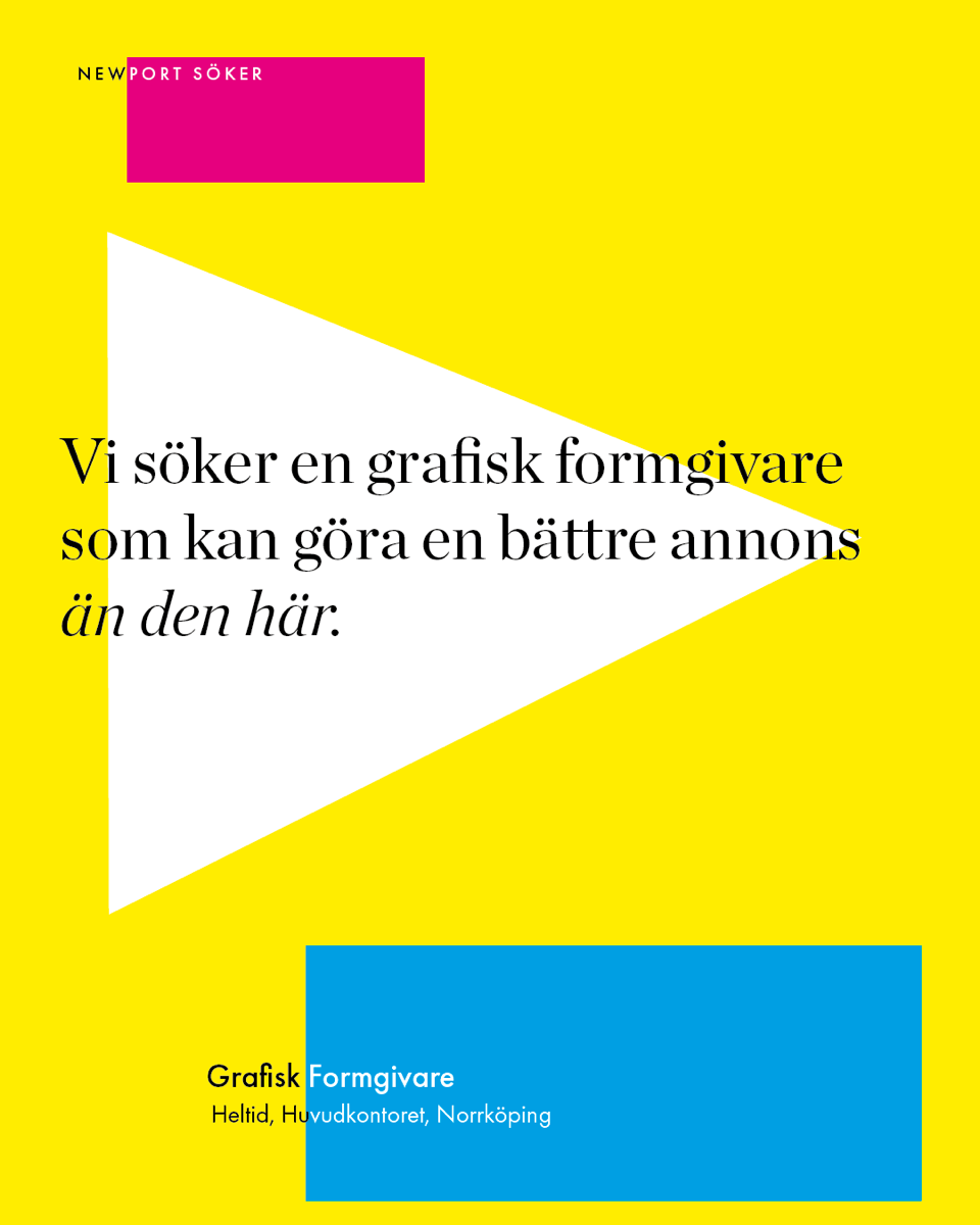 Grafisk Formgivare till Newport i Norrköping | Lediga jobb