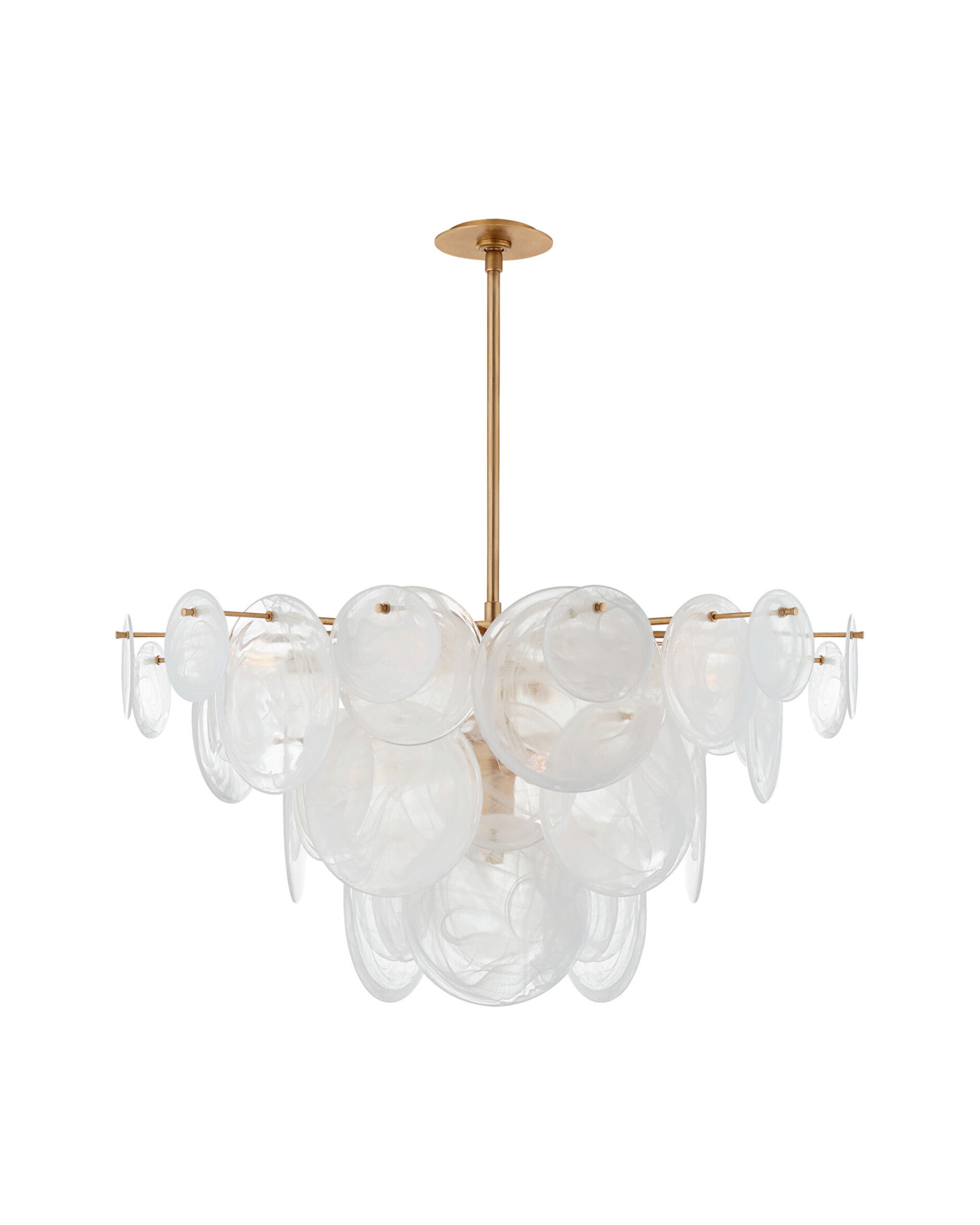 Loire takkrona guld/vitt glas L